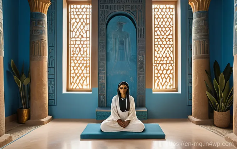 컬러테라피에 대한 오해와 진실 - **Ancient Serenity in a Color Hall:** A serene, historically accurate depiction of an ancient Egypti...
