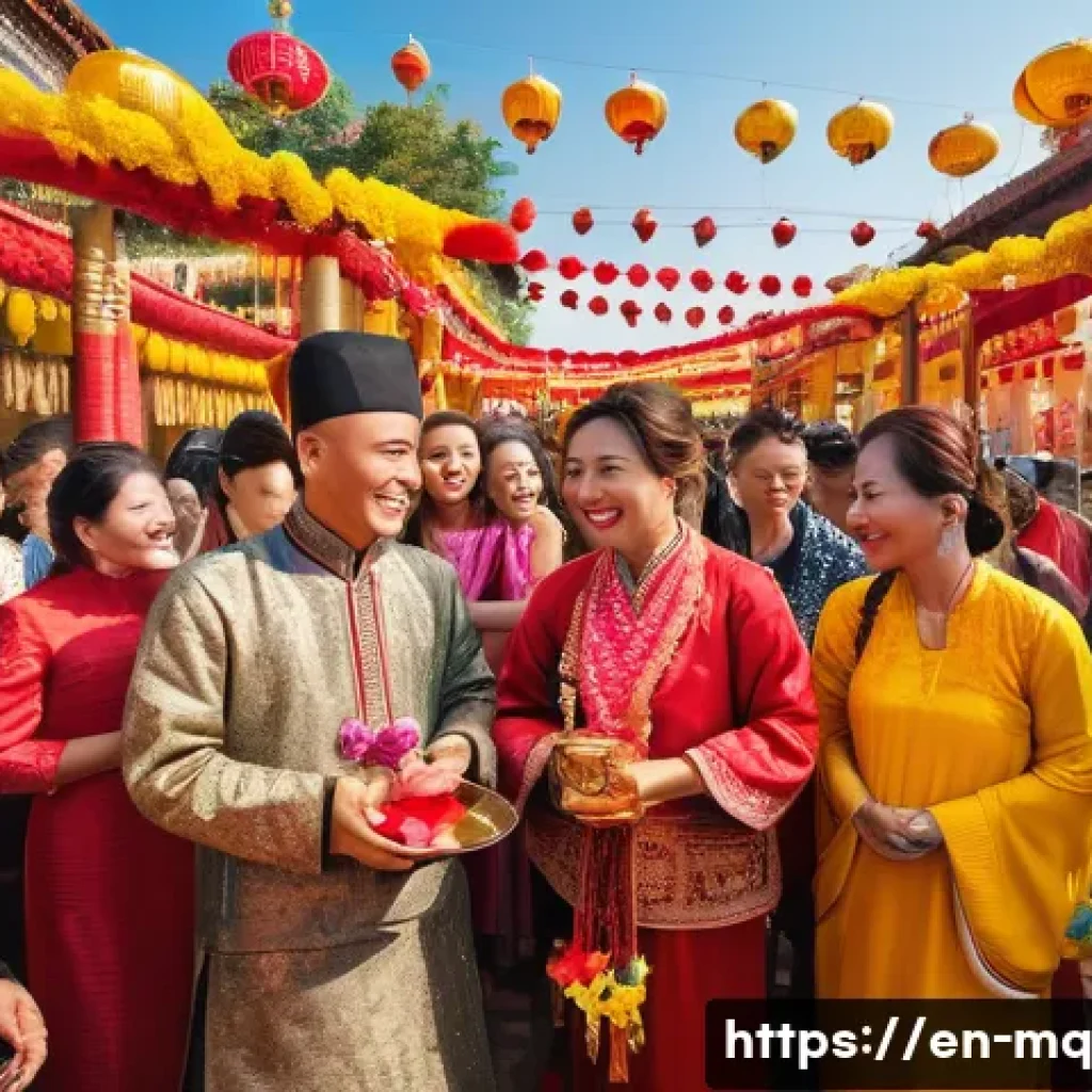 컬러테라피와 문화적 배경의 차이 - A vibrant cultural festival scene showcasing a diverse crowd dressed in traditional attire from vari...