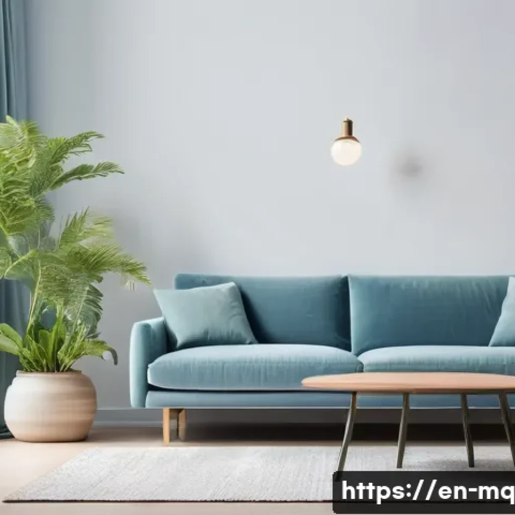 컬러테라피와 조화로운 생활 만들기 - A cozy modern living room corner bathed in soft natural light, featuring walls painted in a gentle p...