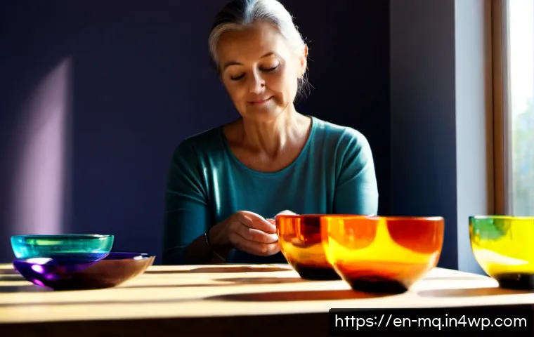 Home 17 컬러테라피와 치유의 과정 - Photorealistic wellness therapy scene in a calm sunlit studio, a middle-aged woman in comfortable mo...